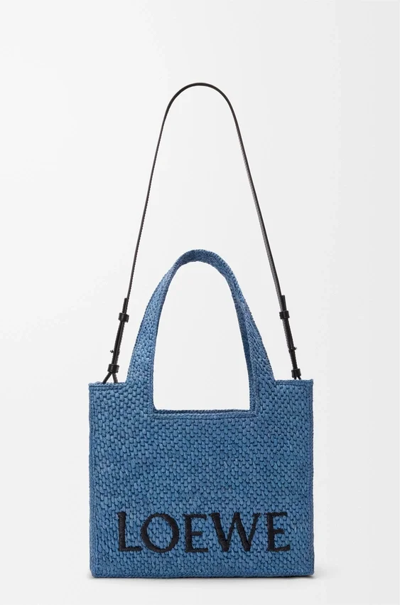 Średnia torba loewe Font Tote z rafii Średnia torba loewe Font Tote z rafii