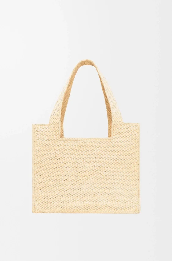 Średnia torba loewe Font Tote z rafii Średnia torba loewe Font Tote z rafii