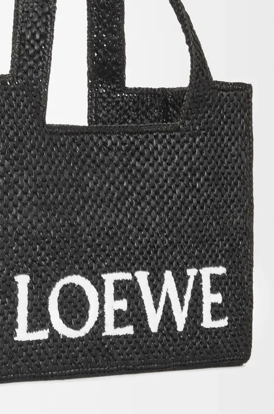 Średnia torba loewe Font Tote z rafii Średnia torba loewe Font Tote z rafii