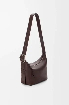 Średnia torba Loop Hobo z miękkiej, ziarnistej skóry cielęcej