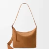 Średnia torba Loop Hobo z zamszowej skóry cielęcej Średnia torba Loop Hobo z zamszowej skóry cielęcej