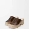 Sandały na platformie typu espadryle z motywem „Petal” z cielęcej skóry garbowanej roślinnie