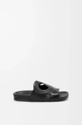 Sandały typu slide z monogramem Ease z cielęcej skóry garbowanej roślinnie Sandały typu slide z monogramem Ease z cielęcej skóry garbowanej roślinnie