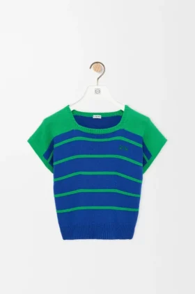 Sweter bez rękawów z bawełny i wełny