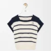 Sweter bez rękawów z bawełny i wełny