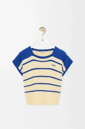 Sweter bez rękawów z bawełny i wełny