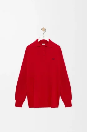 Sweter polo z mieszanki kaszmiru i jedwabiu