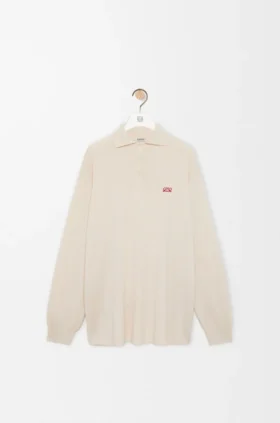 Sweter polo z mieszanki kaszmiru i jedwabiu