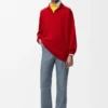 Sweter polo z mieszanki kaszmiru i jedwabiu