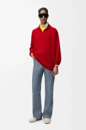 Sweter polo z mieszanki kaszmiru i jedwabiu
