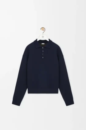 Sweter polo z wełny