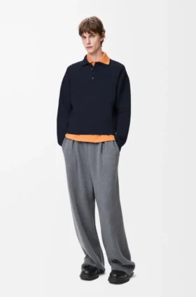 Sweter polo z wełny