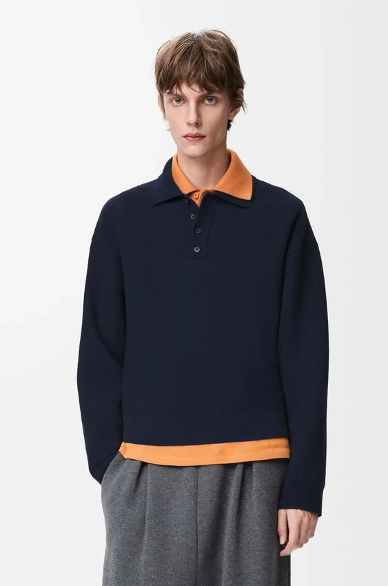 Sweter polo z wełny Sweter polo z wełny