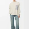 Sweter z kieszenią „Anagram” z mieszanki bawełny Sweter z kieszenią „Anagram” z mieszanki bawełny