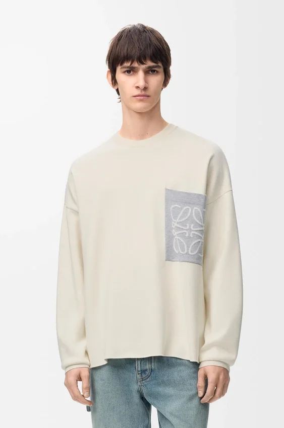 Sweter z kieszenią „Anagram” z mieszanki bawełny Sweter z kieszenią „Anagram” z mieszanki bawełny