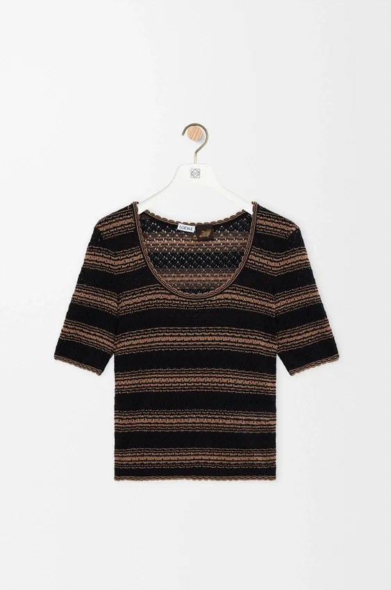 Sweter z krótkim rękawem z mieszanki bawełny Sweter z krótkim rękawem z mieszanki bawełny