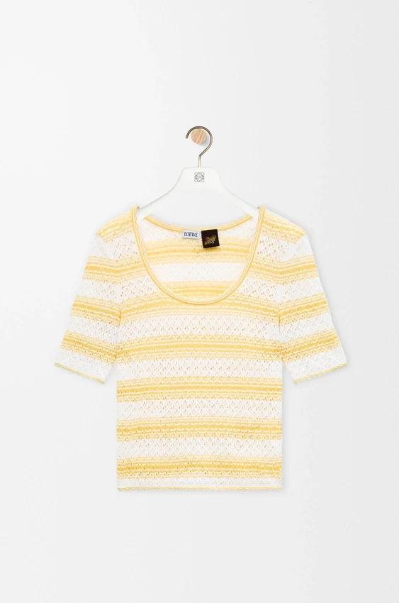 Sweter z krótkim rękawem z mieszanki bawełny Sweter z krótkim rękawem z mieszanki bawełny