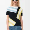 Sweter z krótkim rękawem z mieszanki bawełny Sweter z krótkim rękawem z mieszanki bawełny
