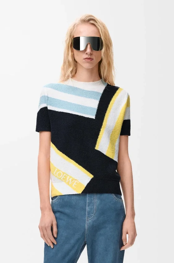Sweter z krótkim rękawem z mieszanki bawełny Sweter z krótkim rękawem z mieszanki bawełny