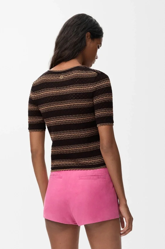 Sweter z krótkim rękawem z mieszanki bawełny Sweter z krótkim rękawem z mieszanki bawełny