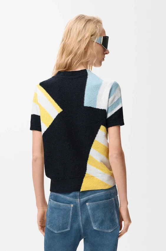 Sweter z krótkim rękawem z mieszanki bawełny Sweter z krótkim rękawem z mieszanki bawełny