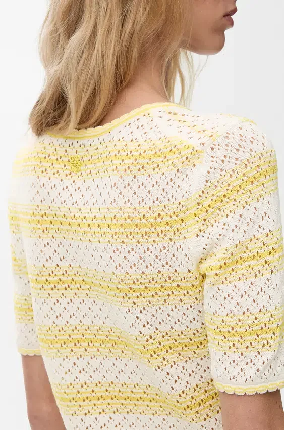 Sweter z krótkim rękawem z mieszanki bawełny Sweter z krótkim rękawem z mieszanki bawełny