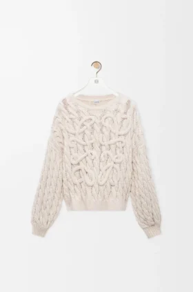 Sweter z motywem „Anagram” z mieszanki bawełny i wełny
