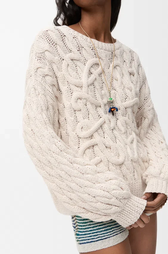 Sweter z motywem „Anagram” z mieszanki bawełny i wełny Sweter z motywem „Anagram” z mieszanki bawełny i wełny