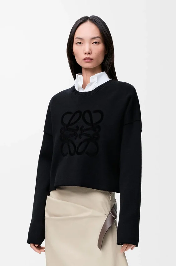 Sweter z motywem „Anagram” z mieszanki wełny Sweter z motywem „Anagram” z mieszanki wełny