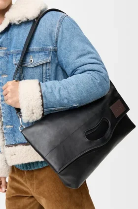 Torba „Bob Folded Tote” z błyszczącej, miękkiej skóry cielęcej