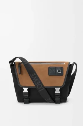 Torba Flex Messenger w rozmiarze średnim z płótna i zamszu