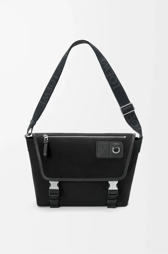 Torba Flex Messenger w rozmiarze średnim z płótna i zamszu Torba Flex Messenger w rozmiarze średnim z płótna i zamszu