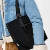 Torba Flex z zamkiem błyskawicznym z płótna i zamszu Torba Flex z zamkiem błyskawicznym z płótna i zamszu