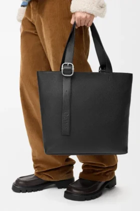 Torba „Loop Zipped Tote” z miękkiej skóry cielęcej o ziarnistej fakturze