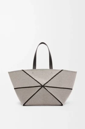 Torba Puzzle Fold w rozmiarze XXL z płótna żakardowego i skóry cielęcej