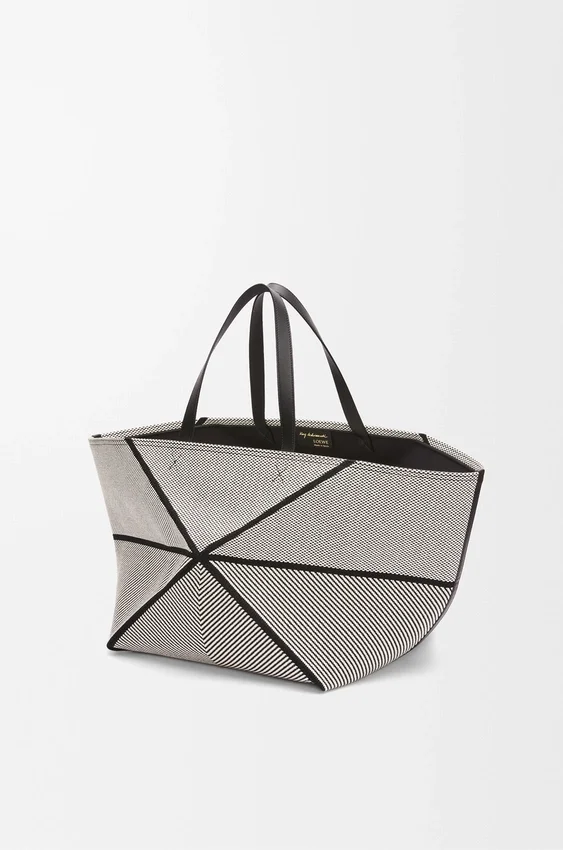 Torba Puzzle Fold w rozmiarze XXL z płótna żakardowego i skóry cielęcej Torba Puzzle Fold w rozmiarze XXL z płótna żakardowego i skóry cielęcej