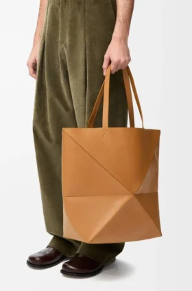 Torba Puzzle Fold XL z błyszczącej skóry cielęcej