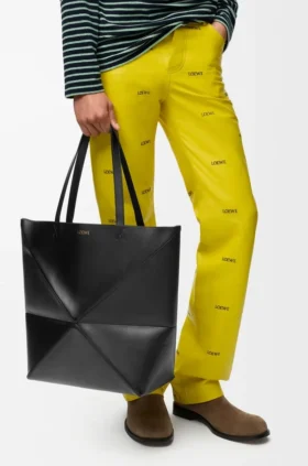Torba Puzzle Fold XL z błyszczącej skóry cielęcej