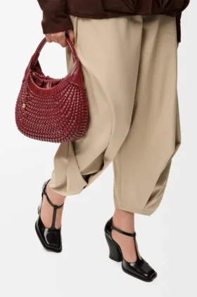 Torba typu hobo „Diamond” ze skóry cielęcej