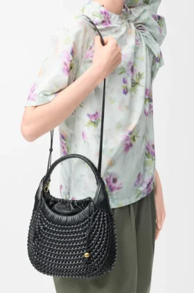 Torba typu hobo „Diamond” ze skóry cielęcej