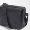 Torba typu military messenger XS z miękkiej, gładkiej skóry cielęcej i żakardu Torba typu military messenger XS z miękkiej, gładkiej skóry cielęcej i żakardu