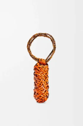 Wazon Woven nest ze skóry cielęcej i bambusa