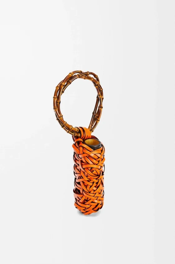 Wazon Woven nest ze skóry cielęcej i bambusa Wazon Woven nest ze skóry cielęcej i bambusa