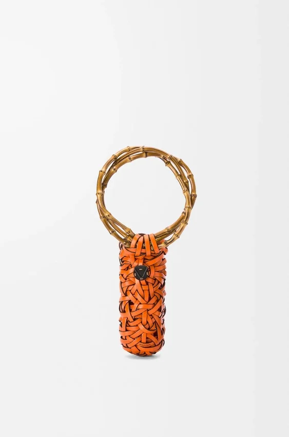 Wazon Woven nest ze skóry cielęcej i bambusa Wazon Woven nest ze skóry cielęcej i bambusa