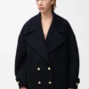 Wełniany płaszcz typu peacoat z motywem „Pebble” Wełniany płaszcz typu peacoat z motywem „Pebble”